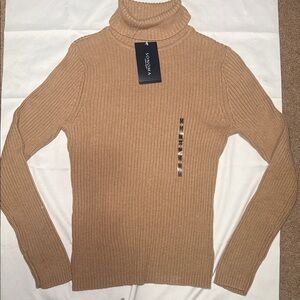 Sonoma women’s Ribbed Turtleneck Sweater in Camel Tan
